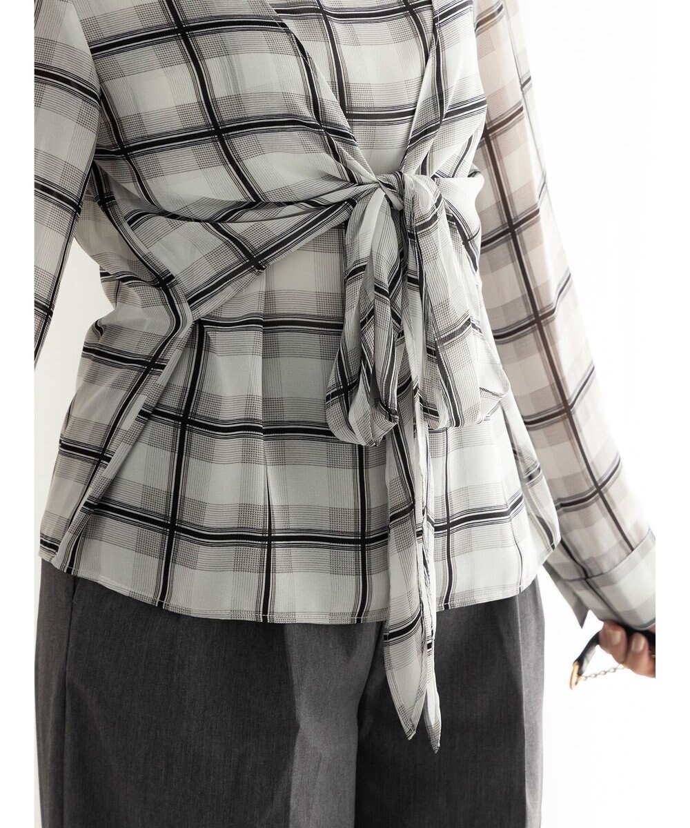 Te chichi ウエストリボンシアーチェックブラウス 