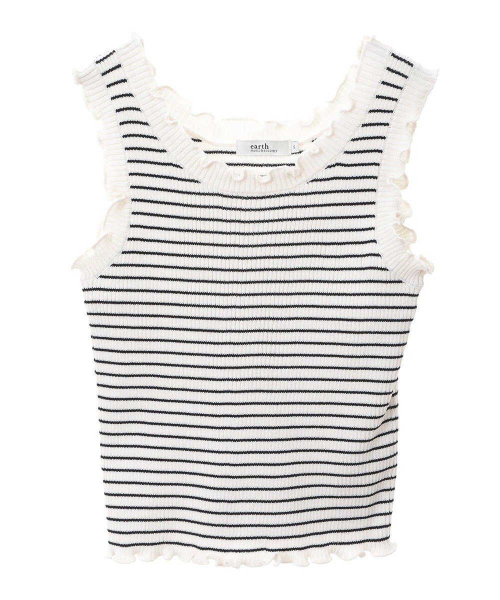 earth music&ecology フリルニットタンクトップ 