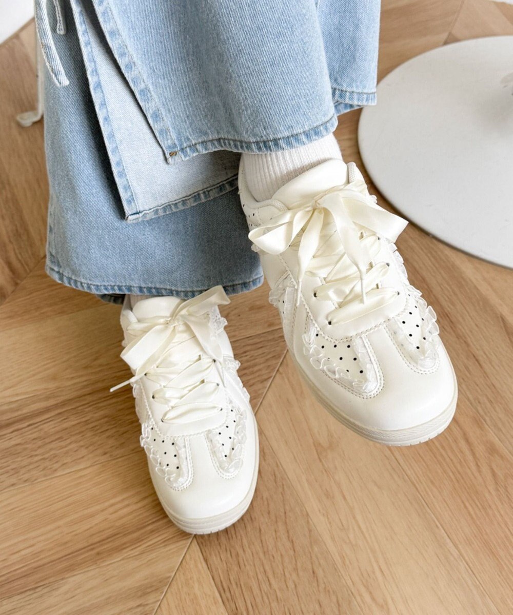 WEGO ドット柄レースローカットスニーカー 
