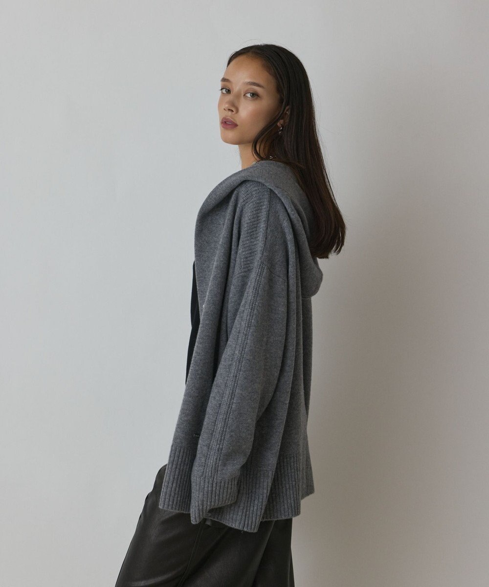 GRACE CONTINENTAL ウールフードニットカーディガン 