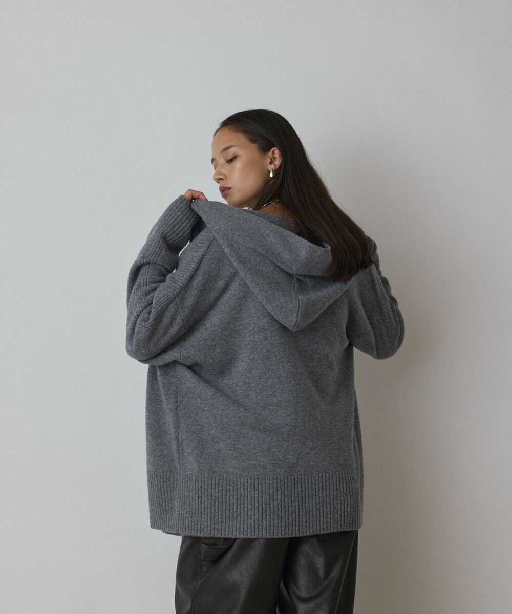 GRACE CONTINENTAL ウールフードニットカーディガン 