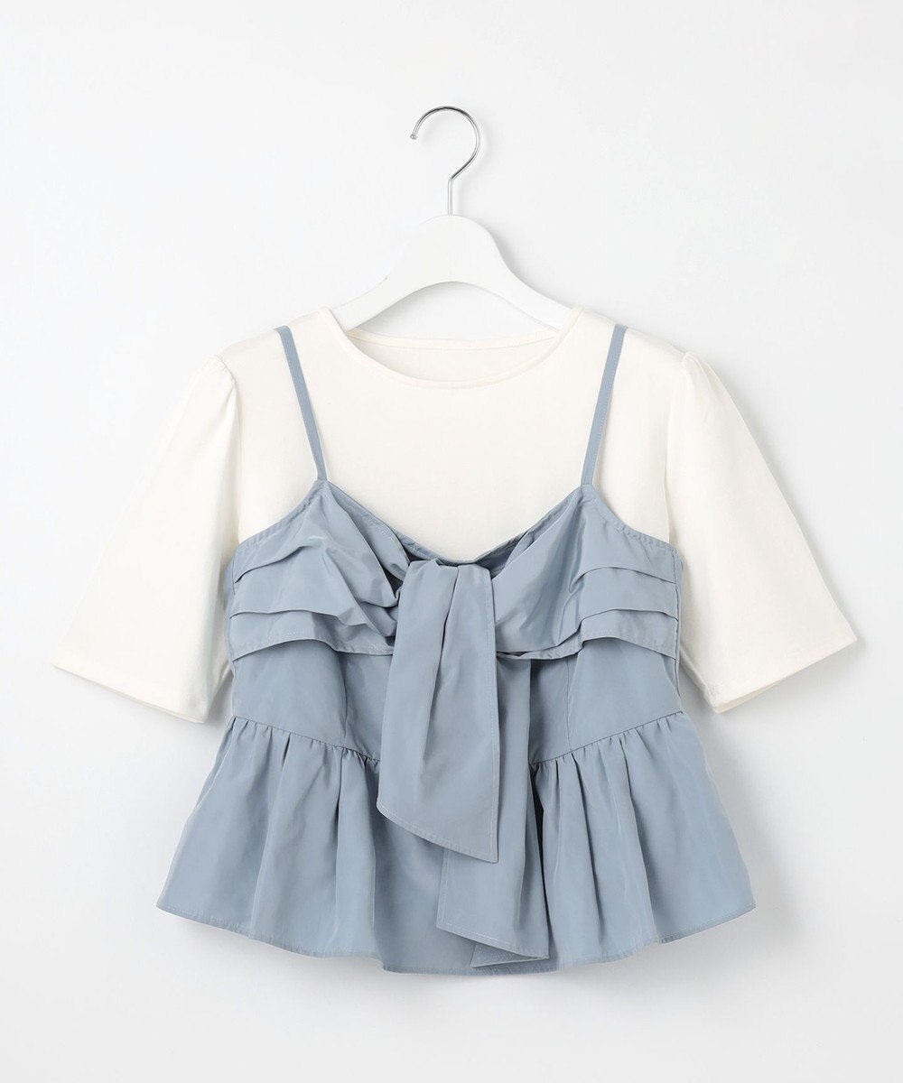 Feroux 【セットアップ対応・洗える】リボンタフタ ビスチェ カットソー 