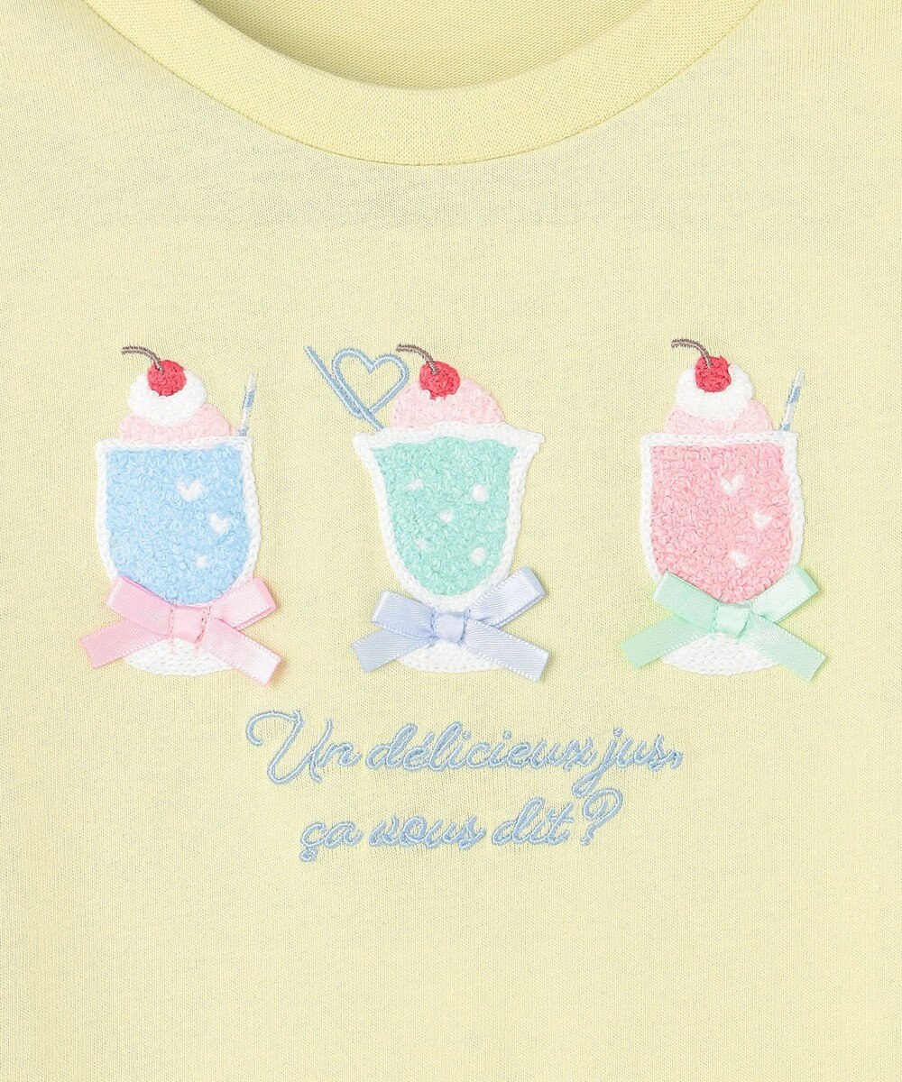 ANY KIDS 【綿100%】ひんやり フレンチスリーブ サガラ刺繡Tシャツ 