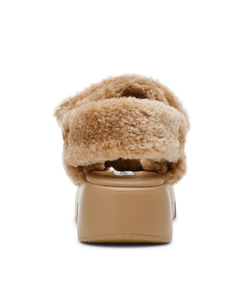 STEVE MADDEN BONKERS-F ファー厚底サンダル 