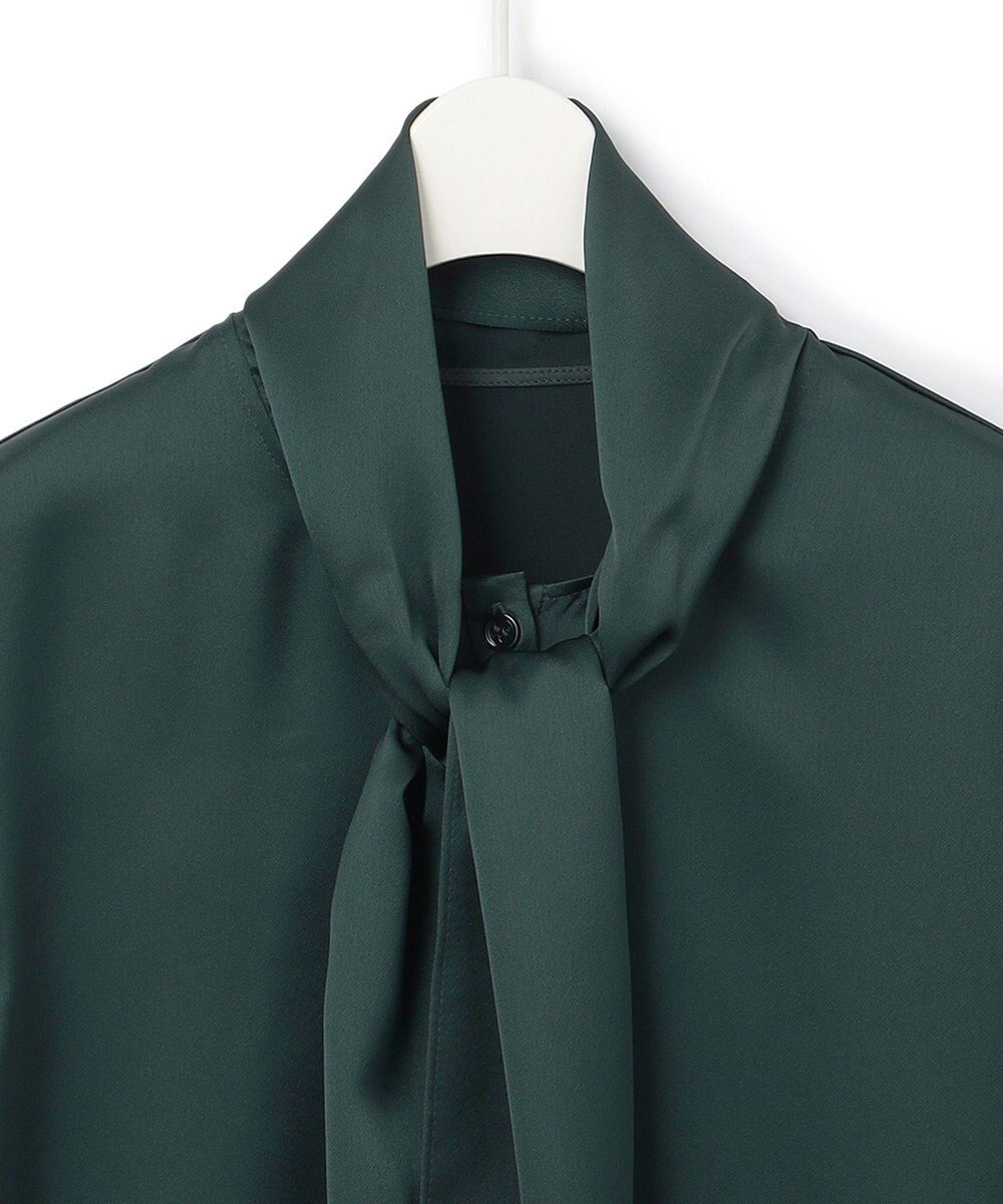 ICB 【WEB限定・洗える】 ドレープサテン ボウタイブラウス 