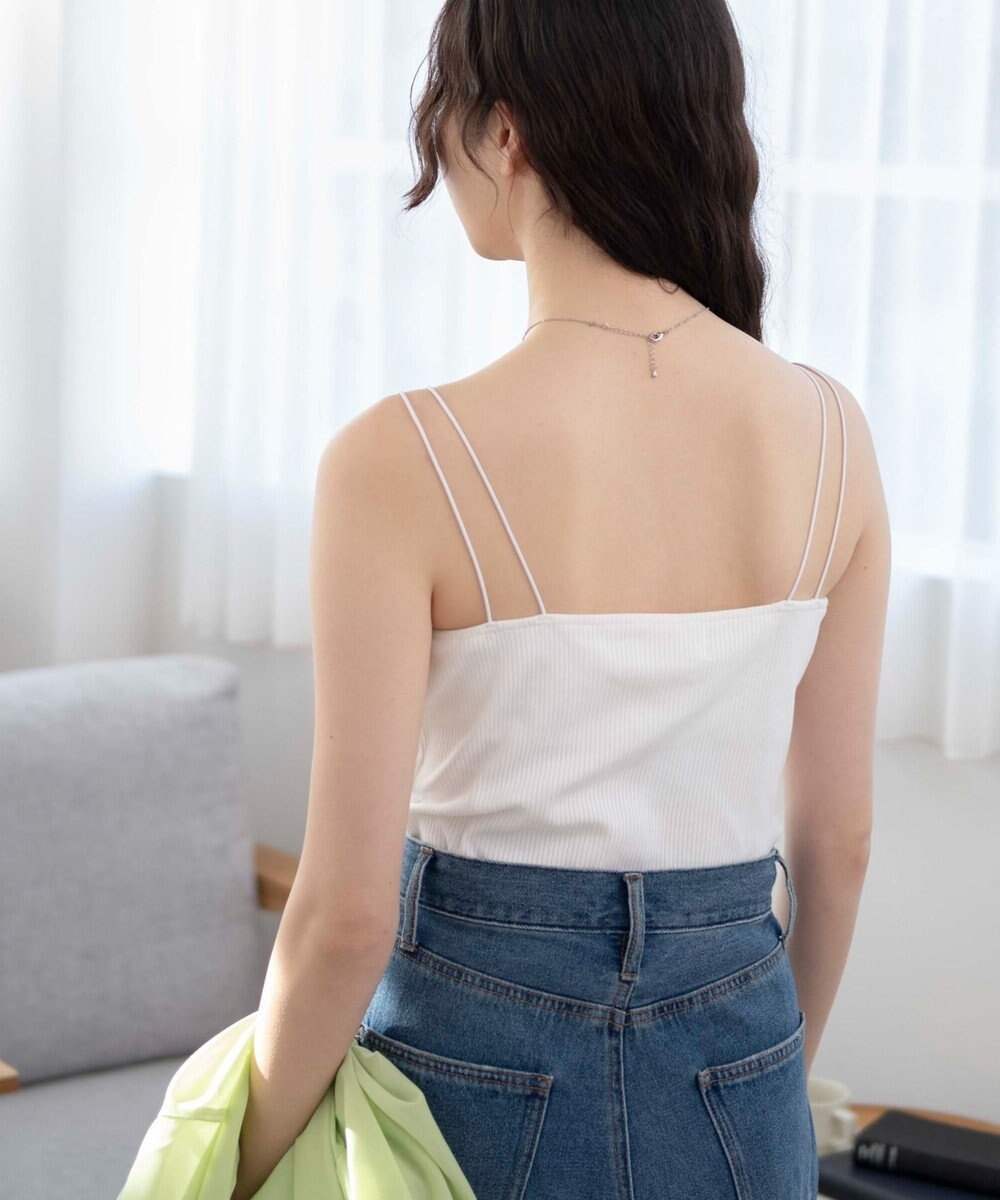 WEGO 【カップ付き】なちゅ盛れカップイン2ストラップキャミ 