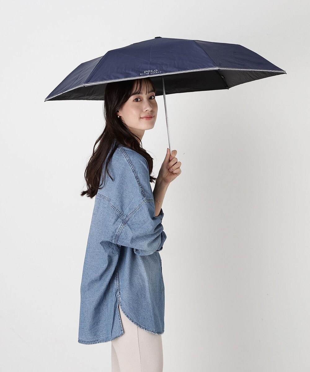 MOONBAT 【WEB限定/遮光率100%/遮熱/UV】POLO RALPH LAUREN（ポロ ラルフローレン）晴雨兼用日傘 ワンポイント ポロベア 折りたたみ傘 ポーチタイプ 
