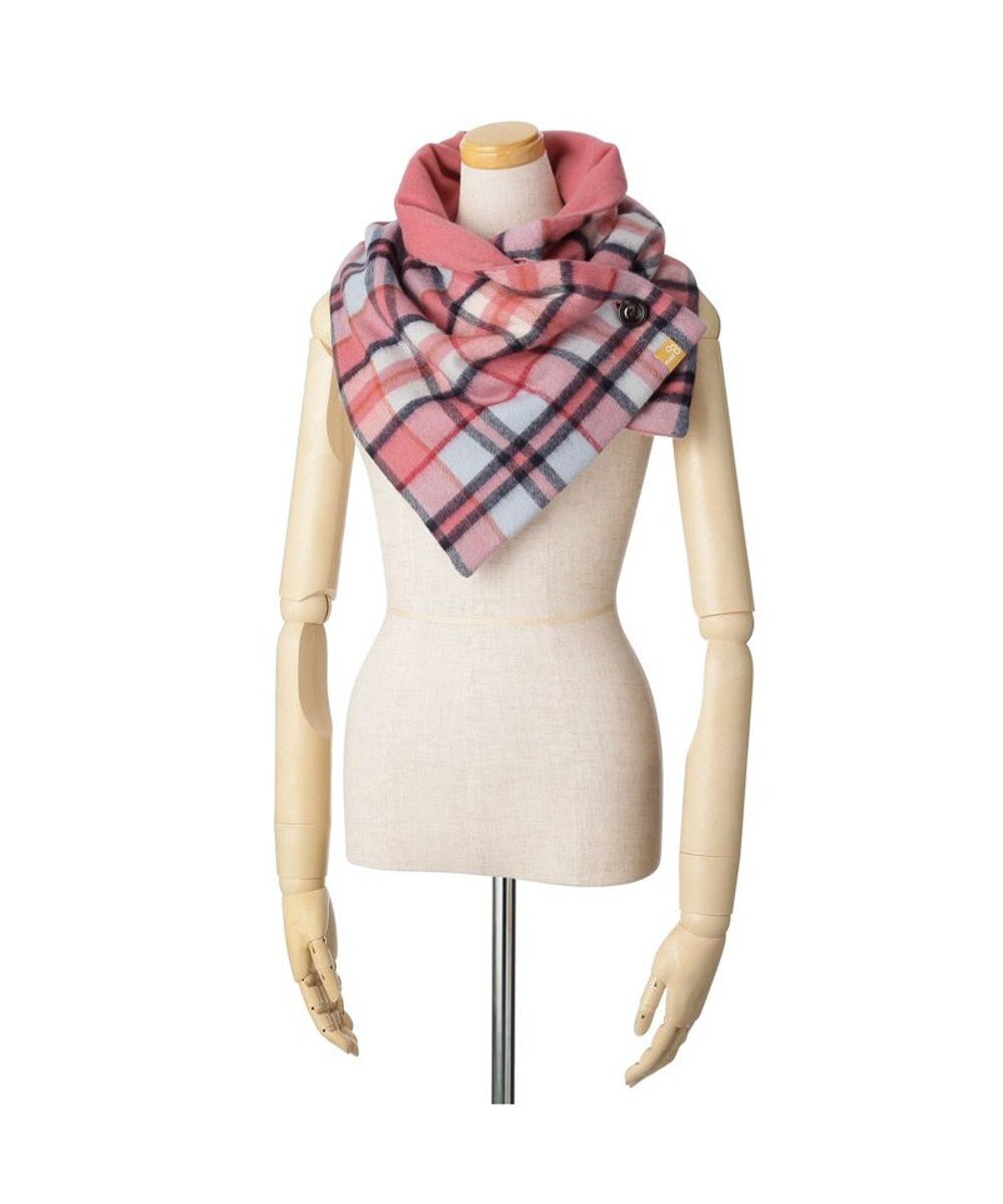 MOONBAT WEB限定【洗える】ミエル (miel) カシミヤ100％ チェックボタン付きマフラー 