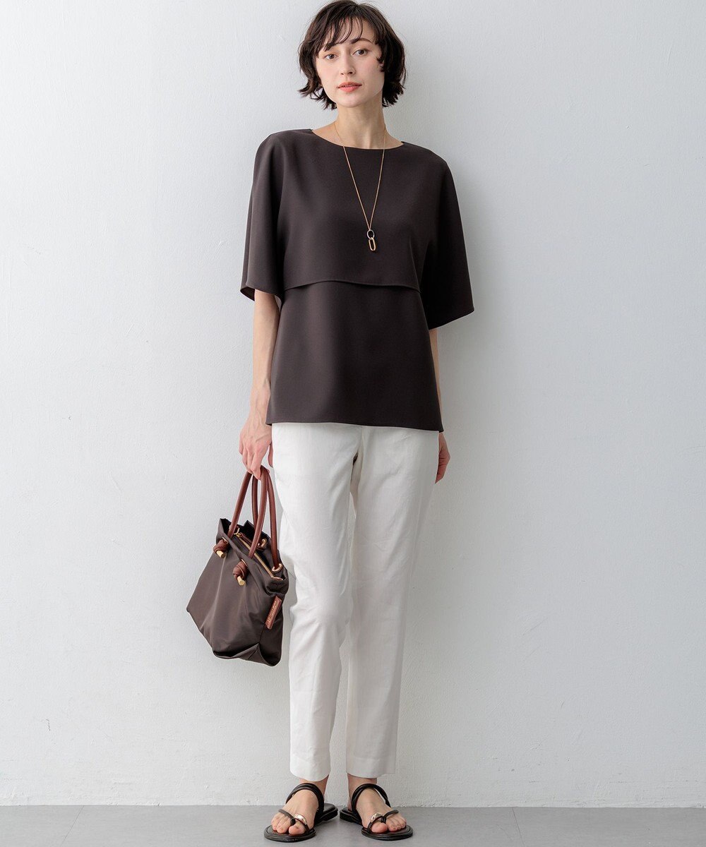 23区 【先行予約/CanCam掲載】リネンレーヨンストレッチ テーパード パンツ 