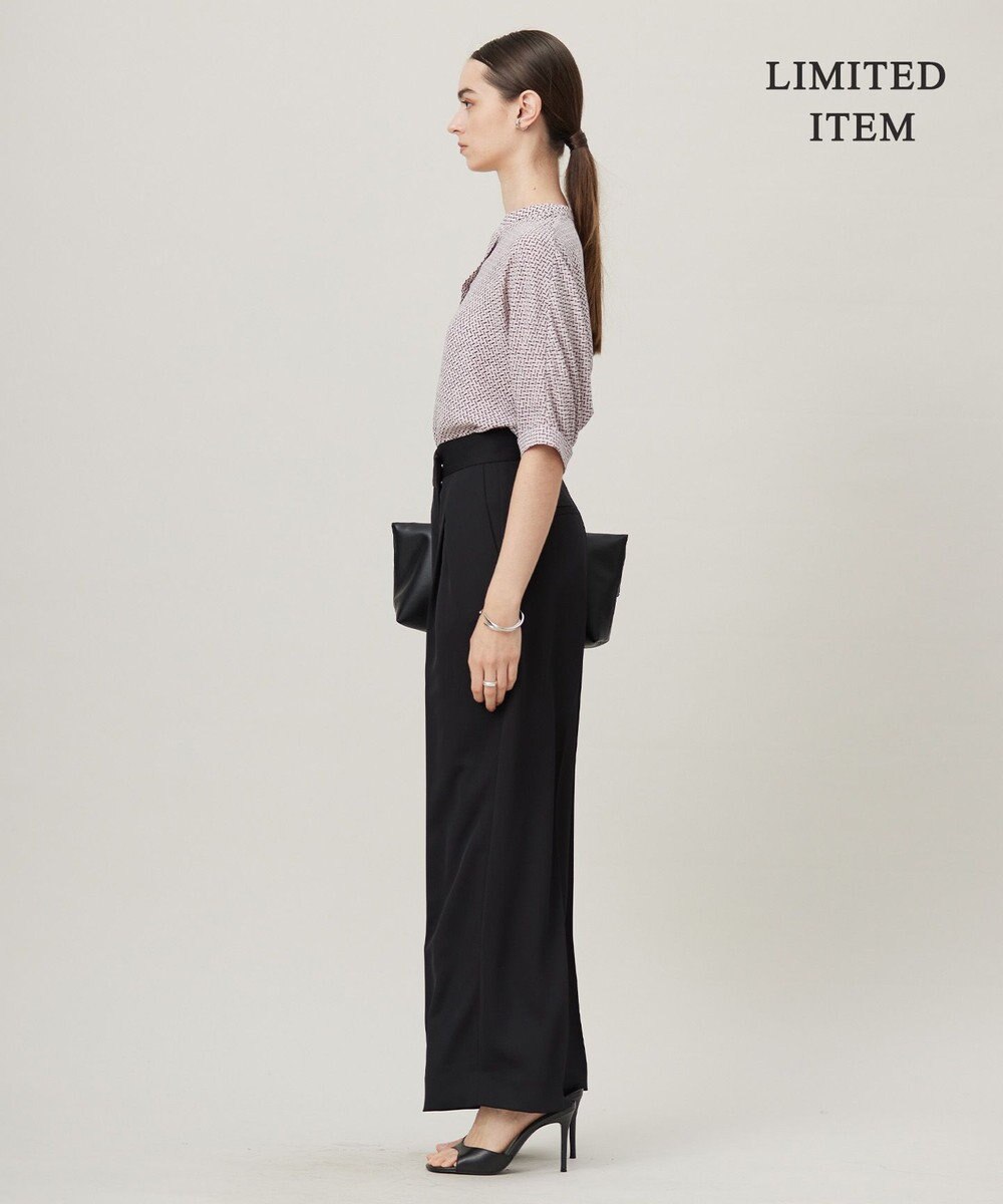 ICB 【人気のため新色追加・WEB限定・接触冷感・UVケア・速乾・洗える】BackSatinAmunzen 5分袖キーネックブラウス 