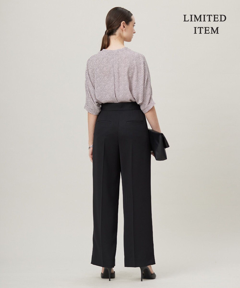 ICB 【人気のため新色追加・WEB限定・接触冷感・UVケア・速乾・洗える】BackSatinAmunzen 5分袖キーネックブラウス 