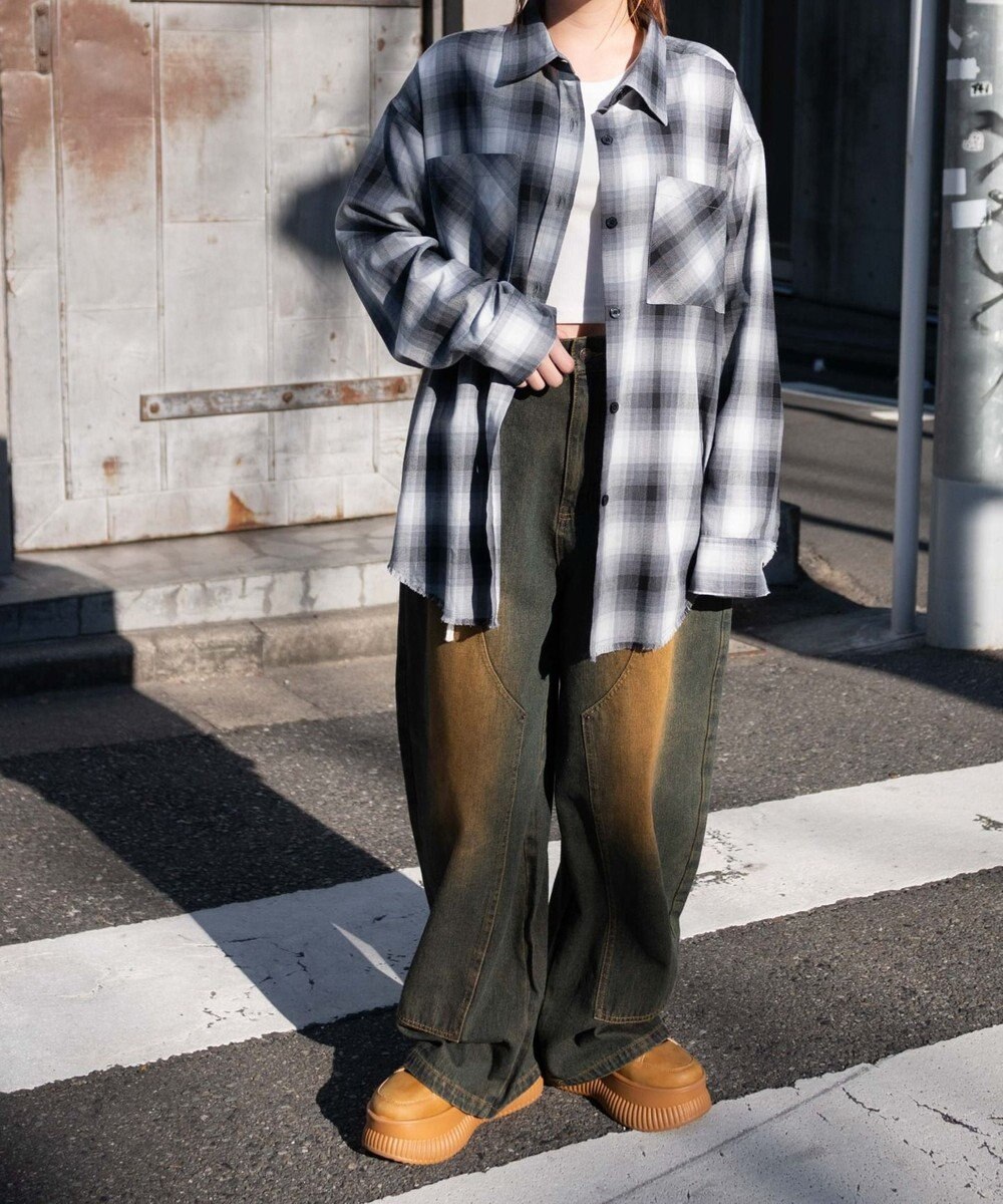 WEGO チェックBIGシャツ 