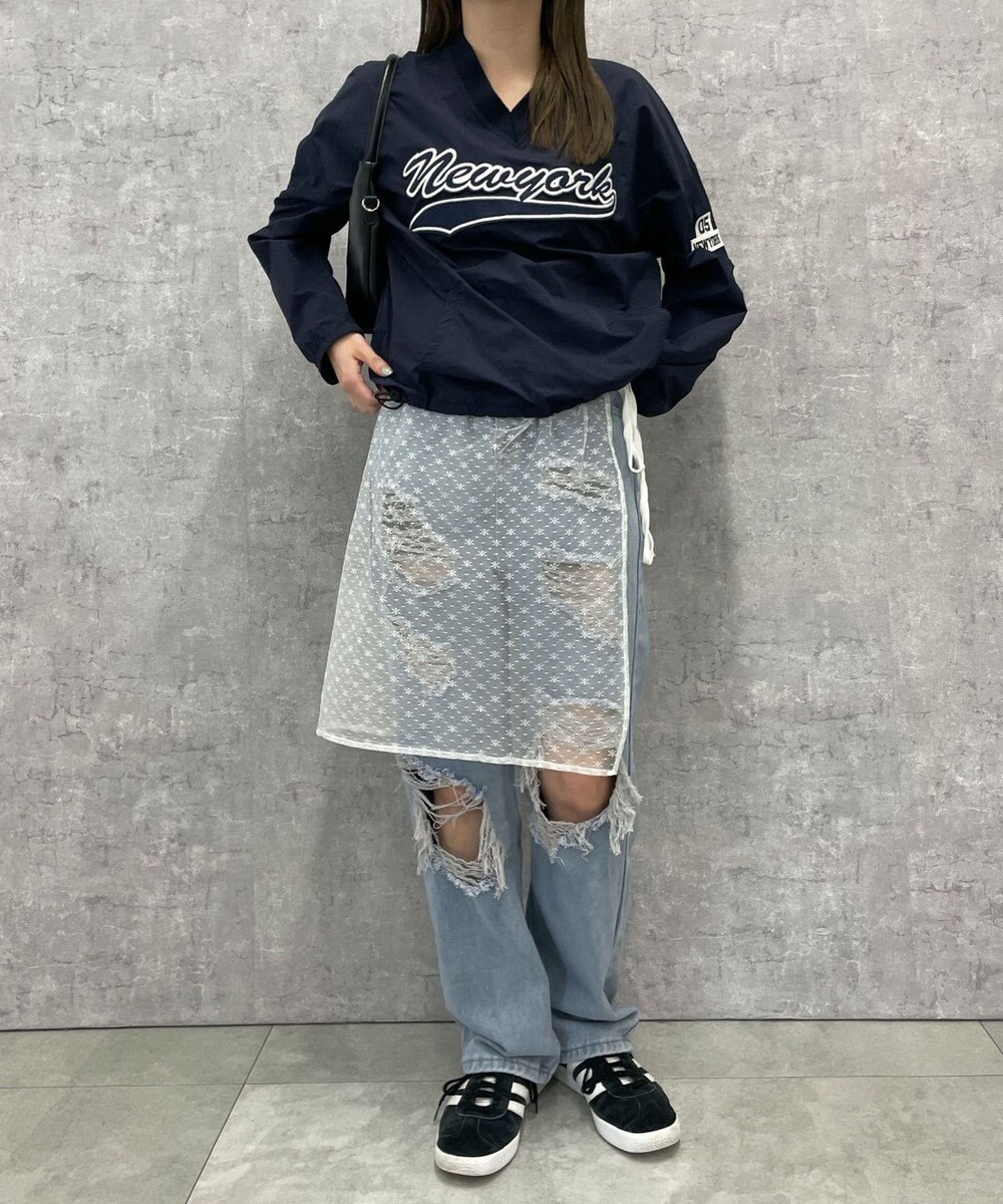 WEGO 【S～Lサイズ】ヘビークラッシュデニムパンツ 