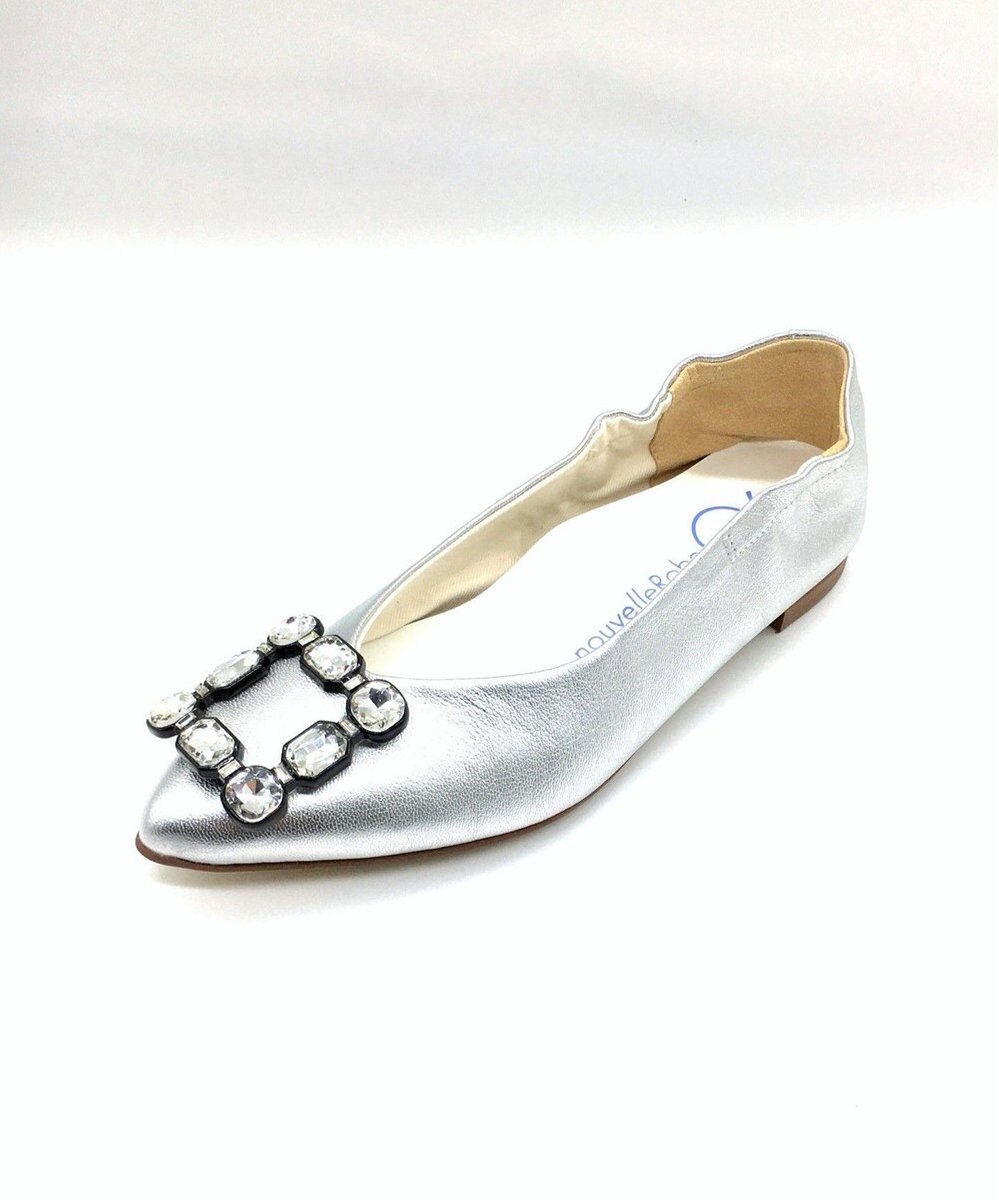 nouvelleRobe Oū 【本革・高反発・抗菌】Bijou Ornament ポインテッドトゥ パンプス 