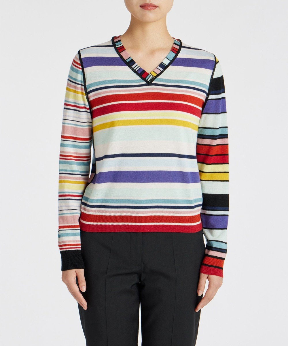 Paul Smith フラワーカラー ストライプ ニット マルチカラー