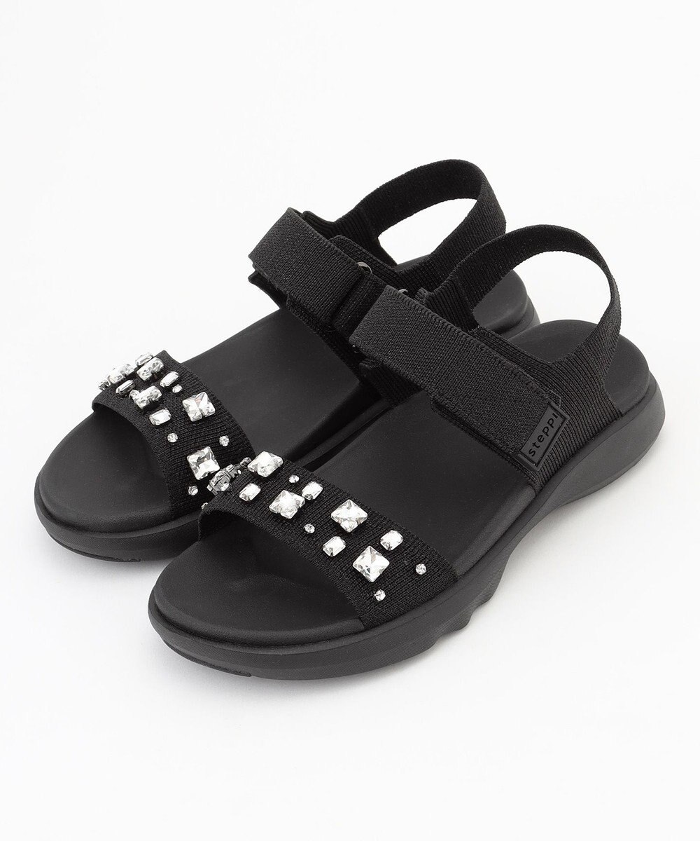 steppi 【洗える】ビジュー付 スポーツサンダル 