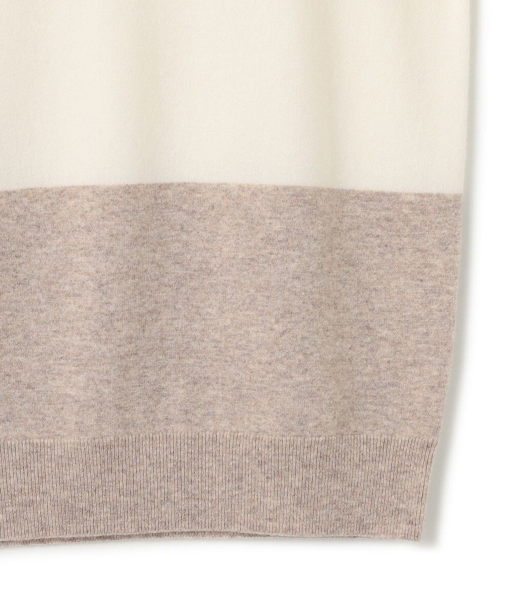 BEIGE， 【WEB限定・洗える】DEMING / バイカラーウールクルーネックニット 
