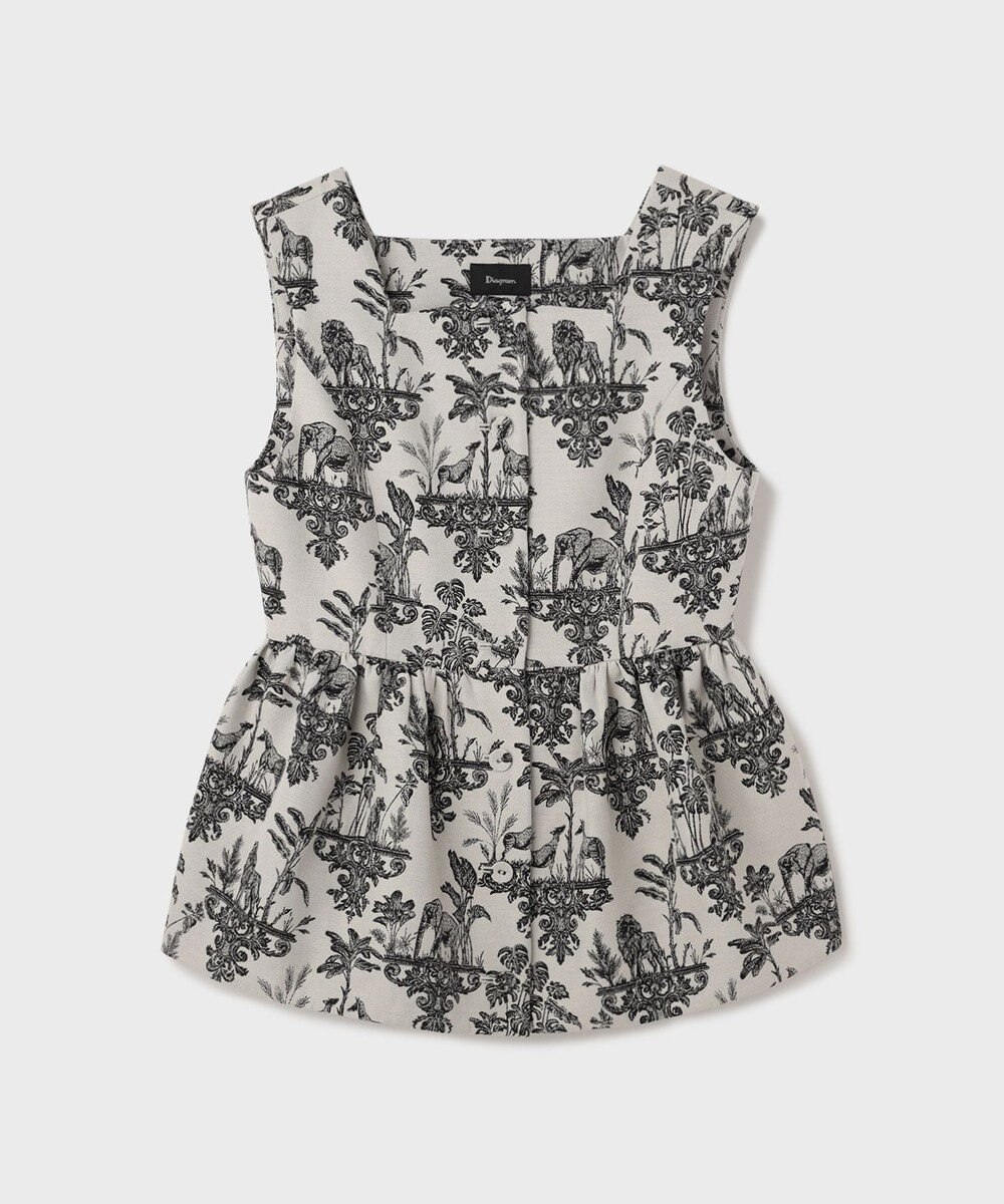 GRACE CONTINENTAL アニマルジャガードペプラムベスト 