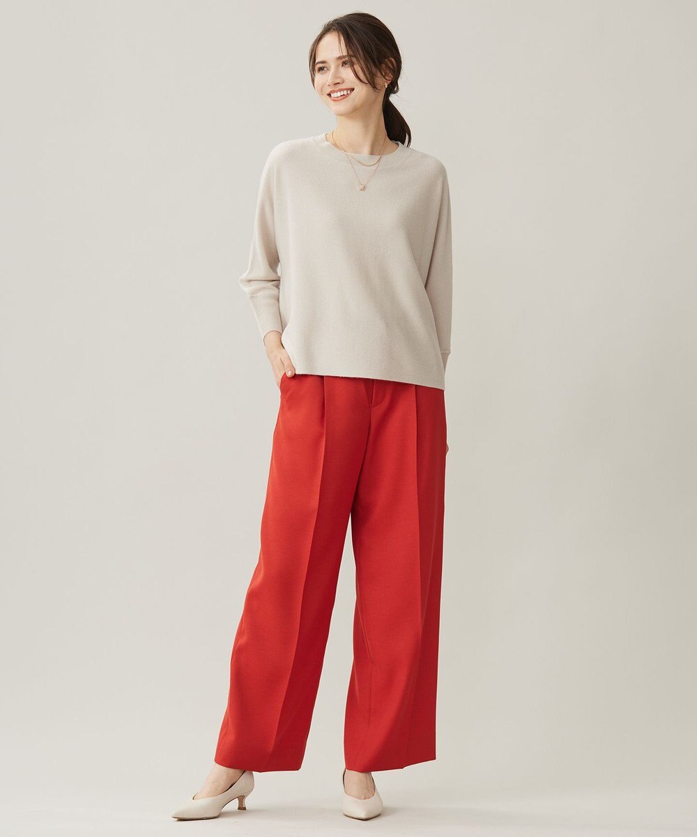 自由区 【洗える】ソフトウールハイゲージボートネック ニット 