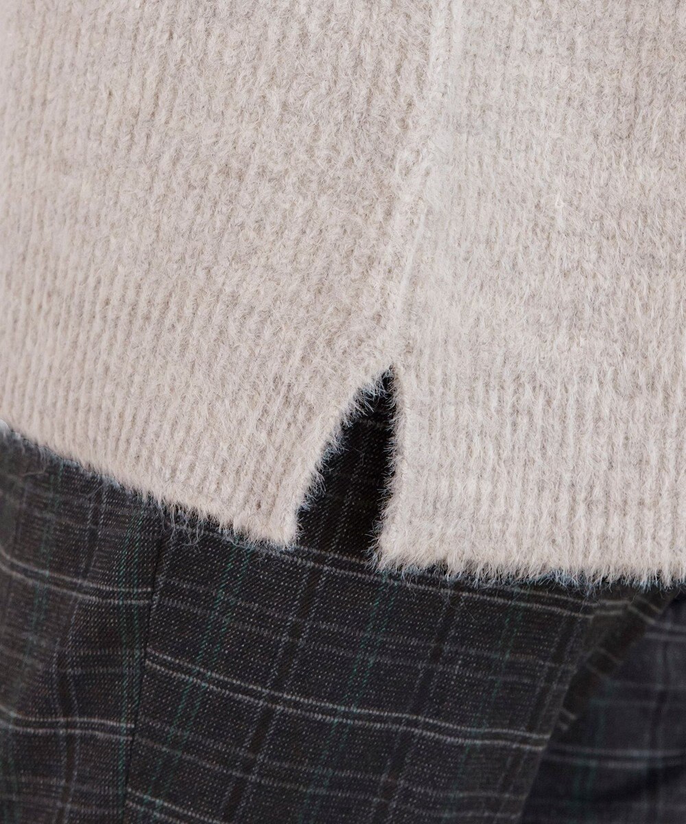 Tiaclasse L 【洗える】表情豊かなメランジニットVネックトップス 