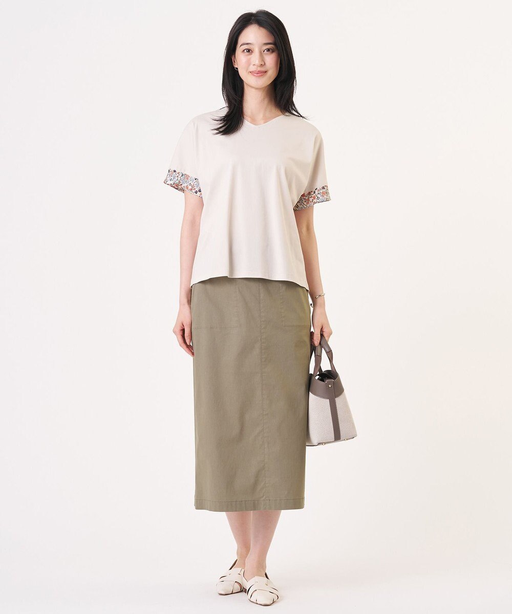 J.PRESS LADIES L 【人気素材】セルロースリネンストレッチ ナロー スカート 