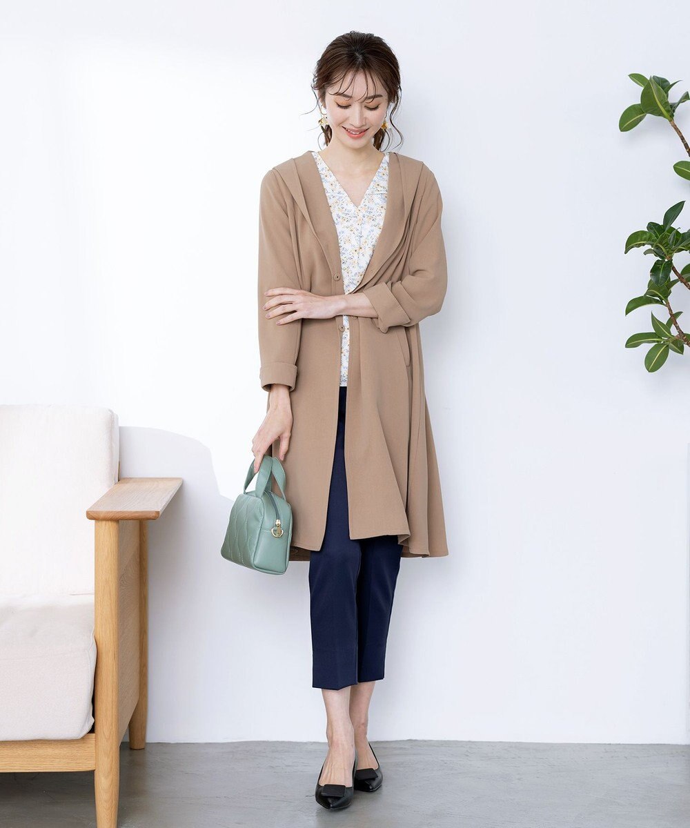 Tiaclasse 【洗える】バックベルトフーデットコート 