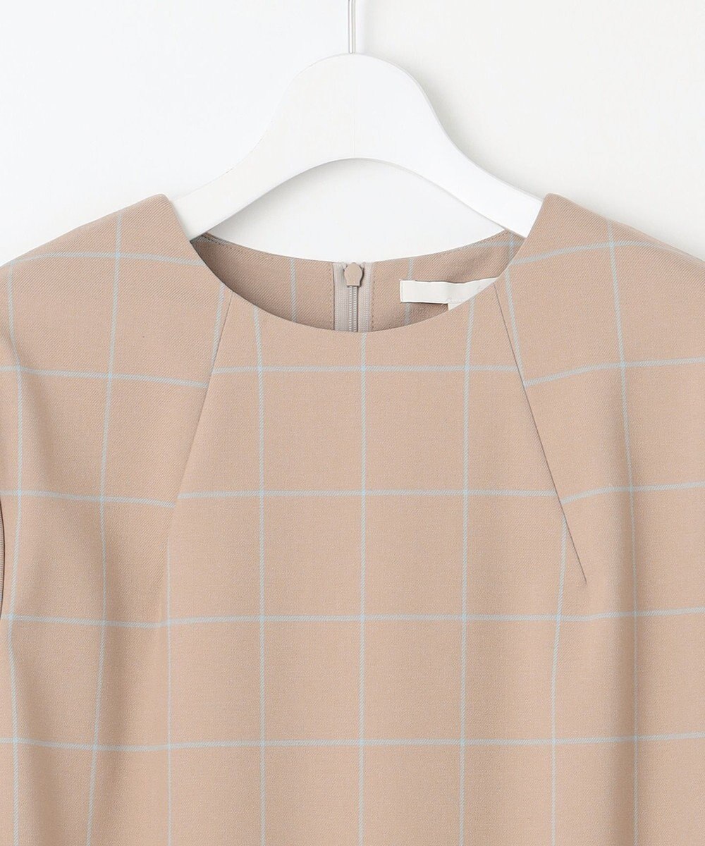 自由区 L 【洗える】ウィンドウペーンチェック ワンピース 