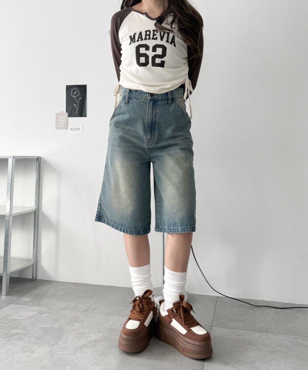 WEGO 厚底ワイドシューレーススニーカー 