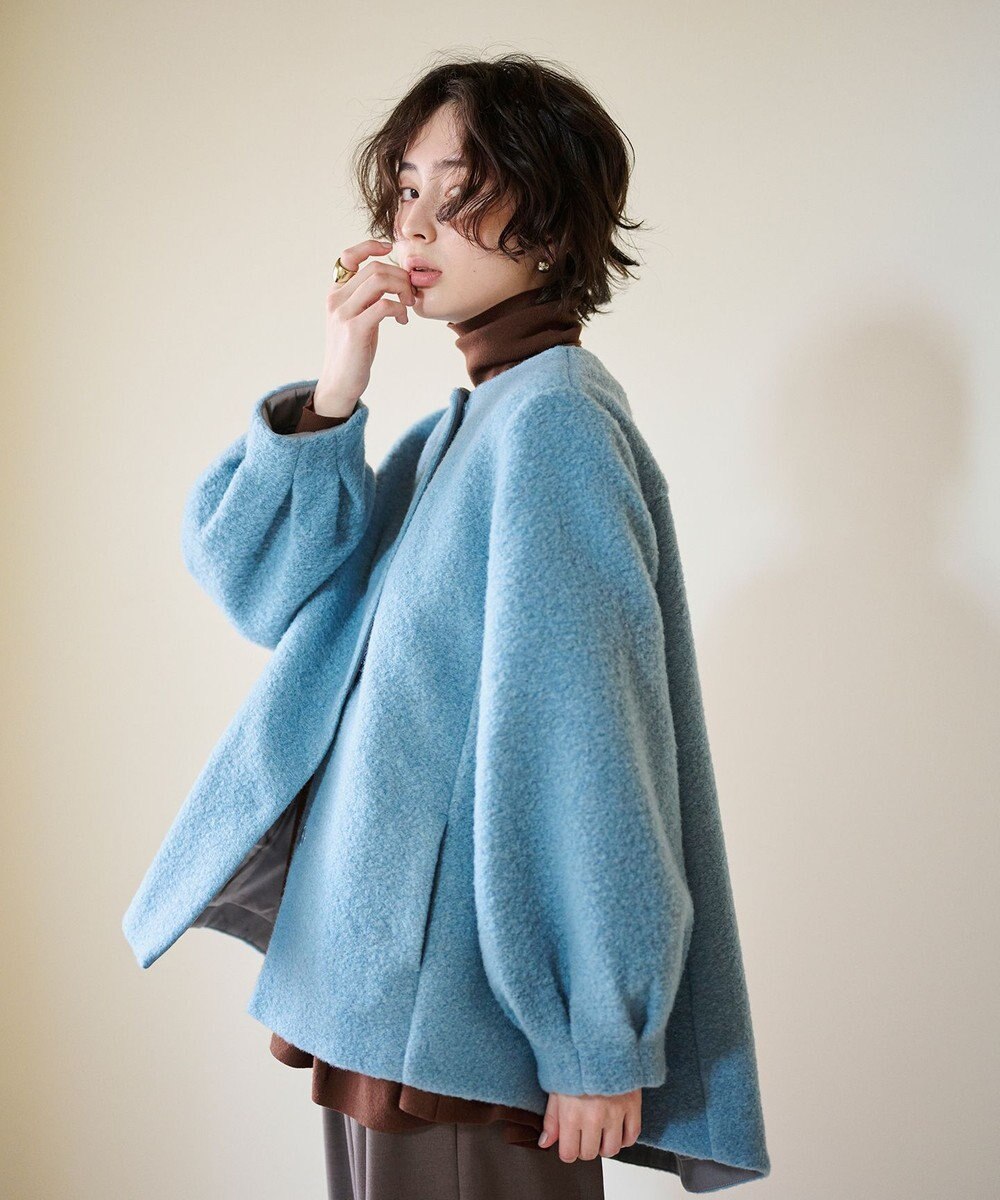 #Newans 【洗濯機可能】バックフレアショートコート 