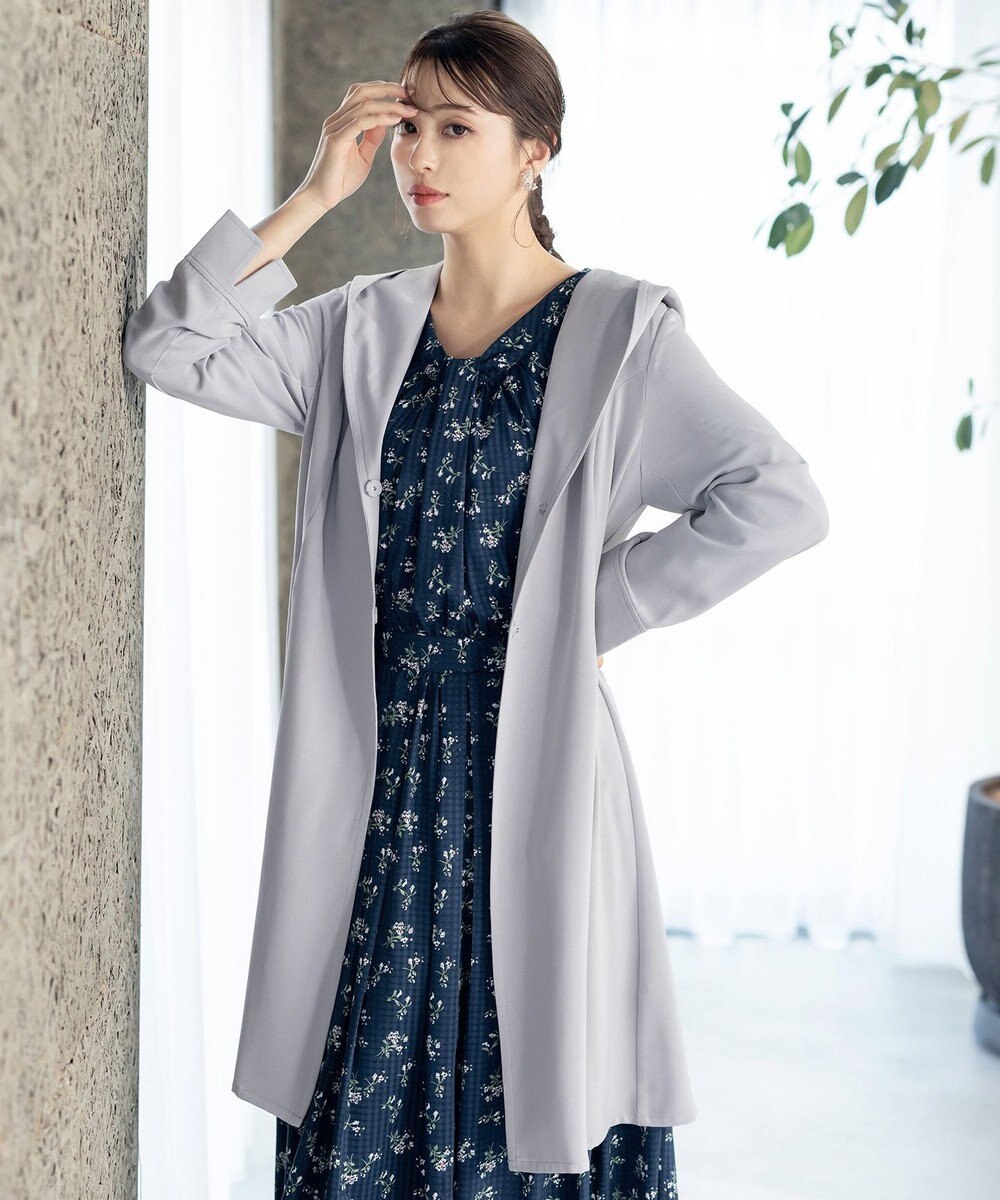 Tiaclasse 【洗える】バックベルトフーデットコート 