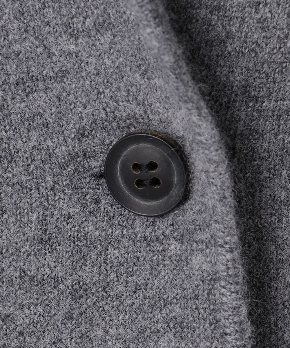 BEIGE， CHICORA / レザーポケット付きウールニットジャケット 