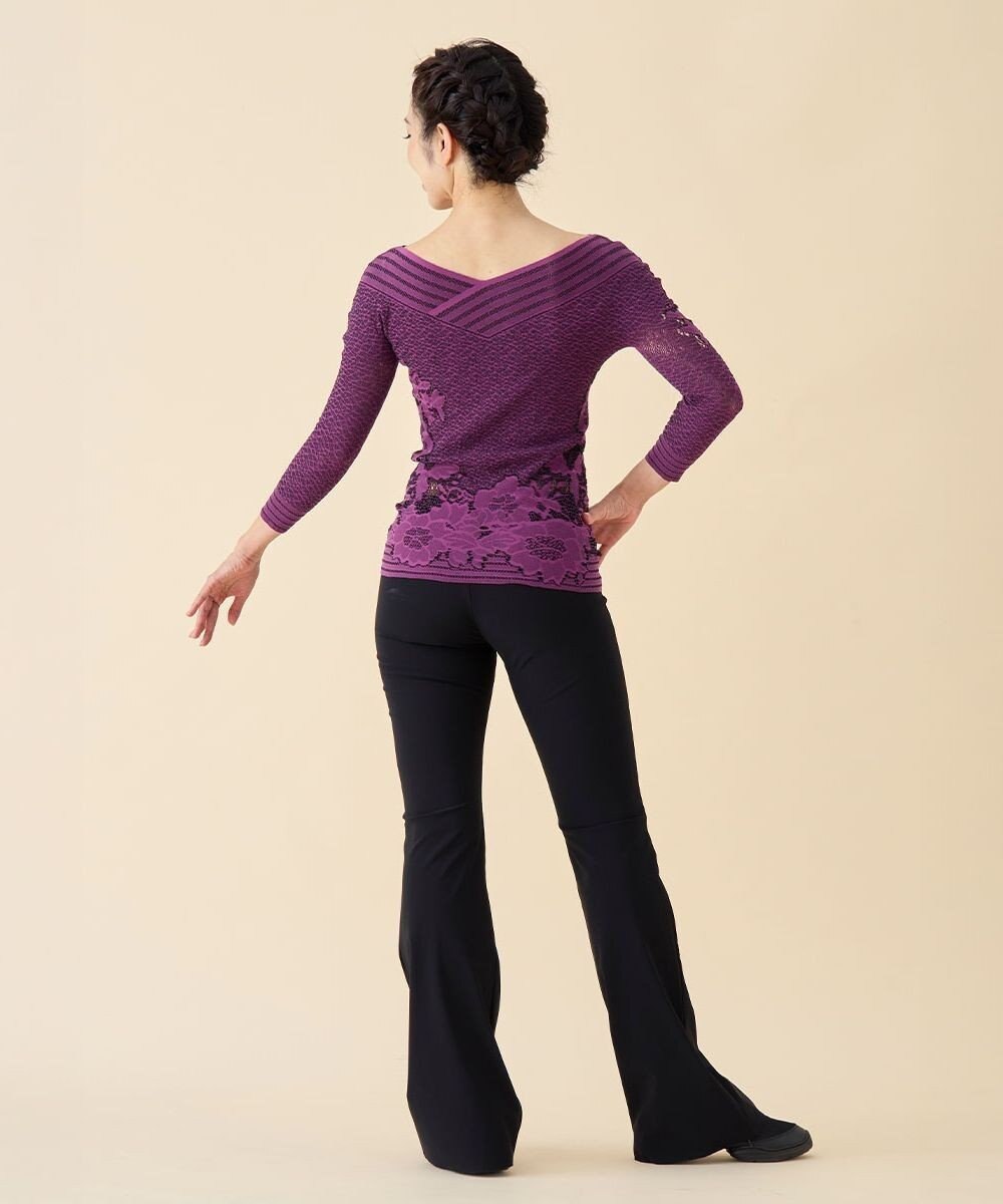 Chacott 【ノーソーイングニット】リバーシブルボートネックトップ 