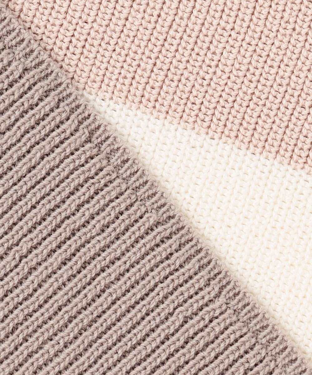 J.PRESS LADIES L 【洗える】CLEAR COTTON BLEND カラーブロック ニット 
