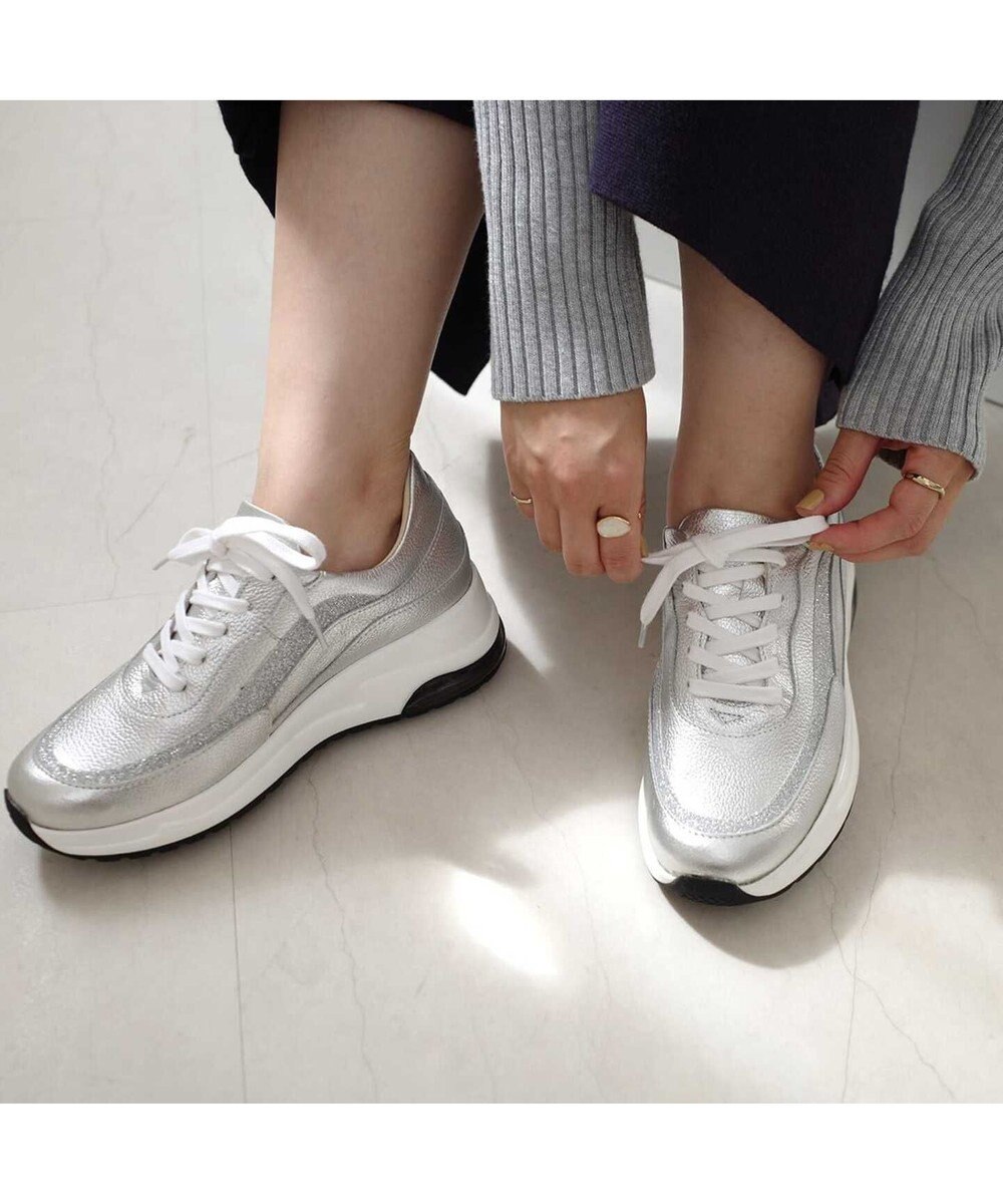 Pointer 日本製 本革厚底スニーカー 