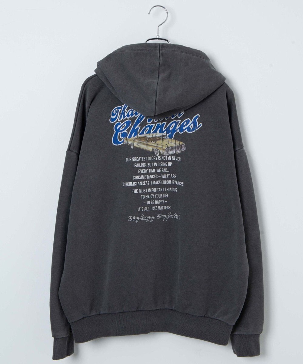 WEGO ピグメントグラフィックプルパーカー 