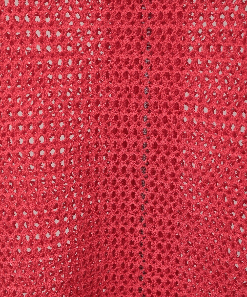 Green Parks 襟付きメッシュ編みＺＩＰカーディガン 