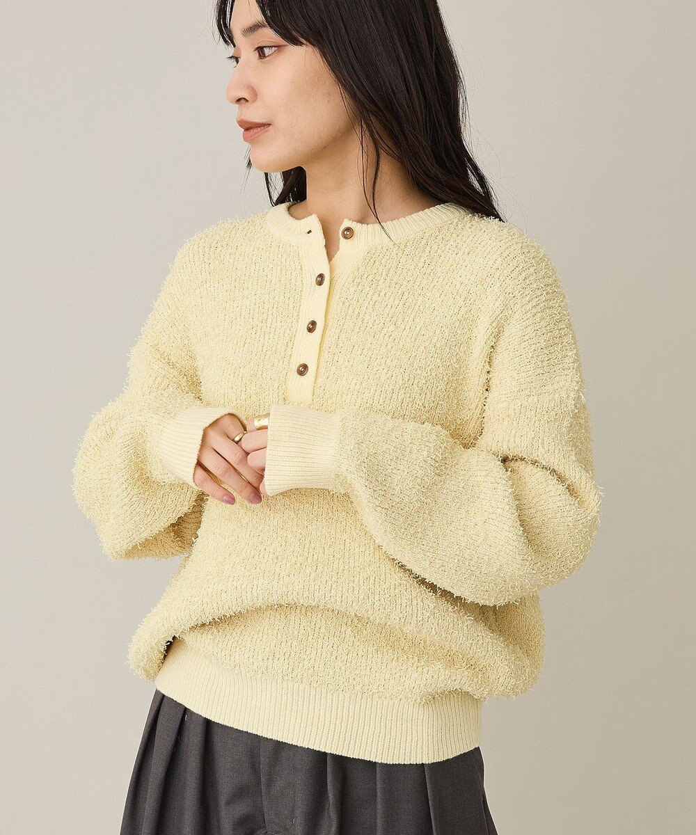 CRAFT STANDARD BOUTIQUE ネップヘンリーネックニットプルオーバー 