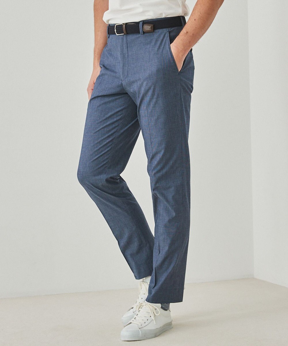 GOTAIRIKU 仕事で着られる 冷んやり綿パン【接触冷感/ストレッチ】ストレッチサマーポプリン 