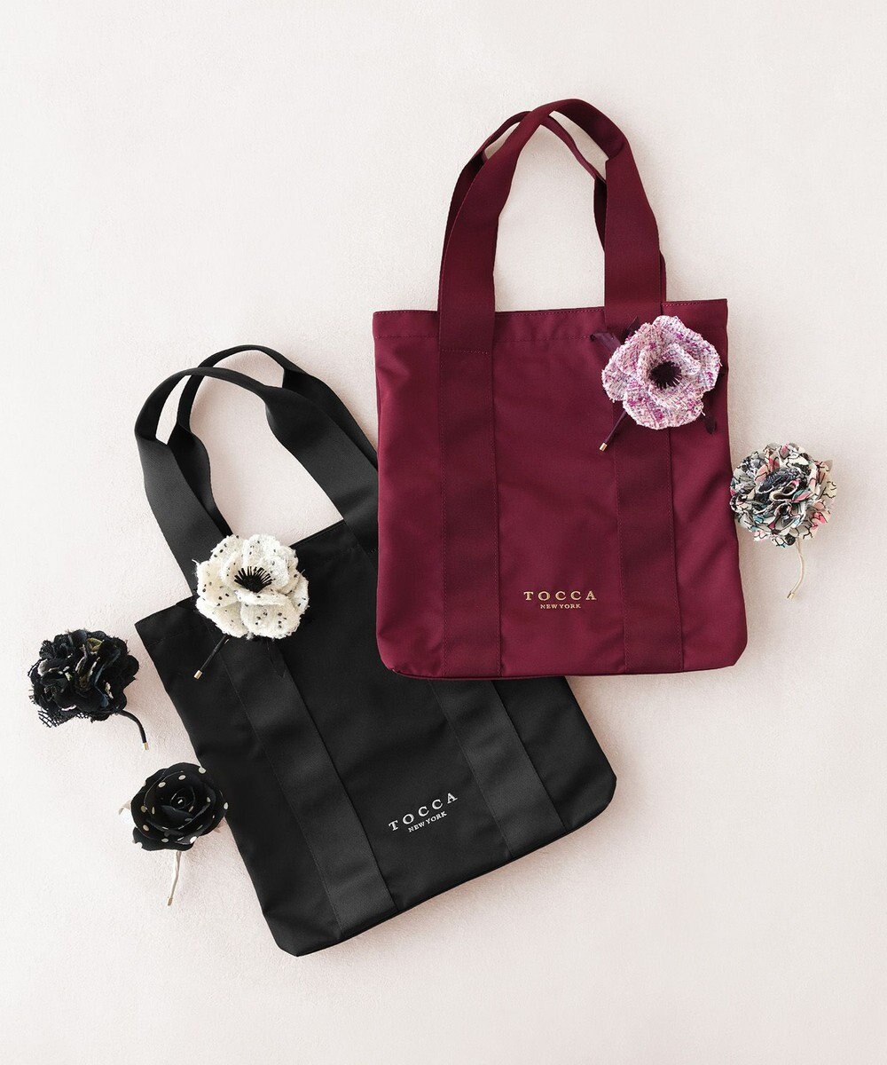 TOCCA 【アップサイクルコサージュ付き・美香＆Lovécoコラボ・数量限定・A4サイズ対応】FLOWER IN HEART BAG バッグ 