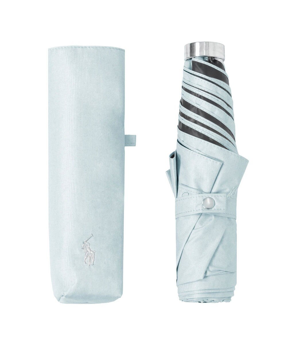 MOONBAT 【WEB限定/ 遮光率100％/遮熱/UV】POLO RALPH LAUREN（ポロ ラルフローレン）晴雨兼用日傘 ワンポイント ポロポニー シャンブレー 無地 折りたたみ傘 