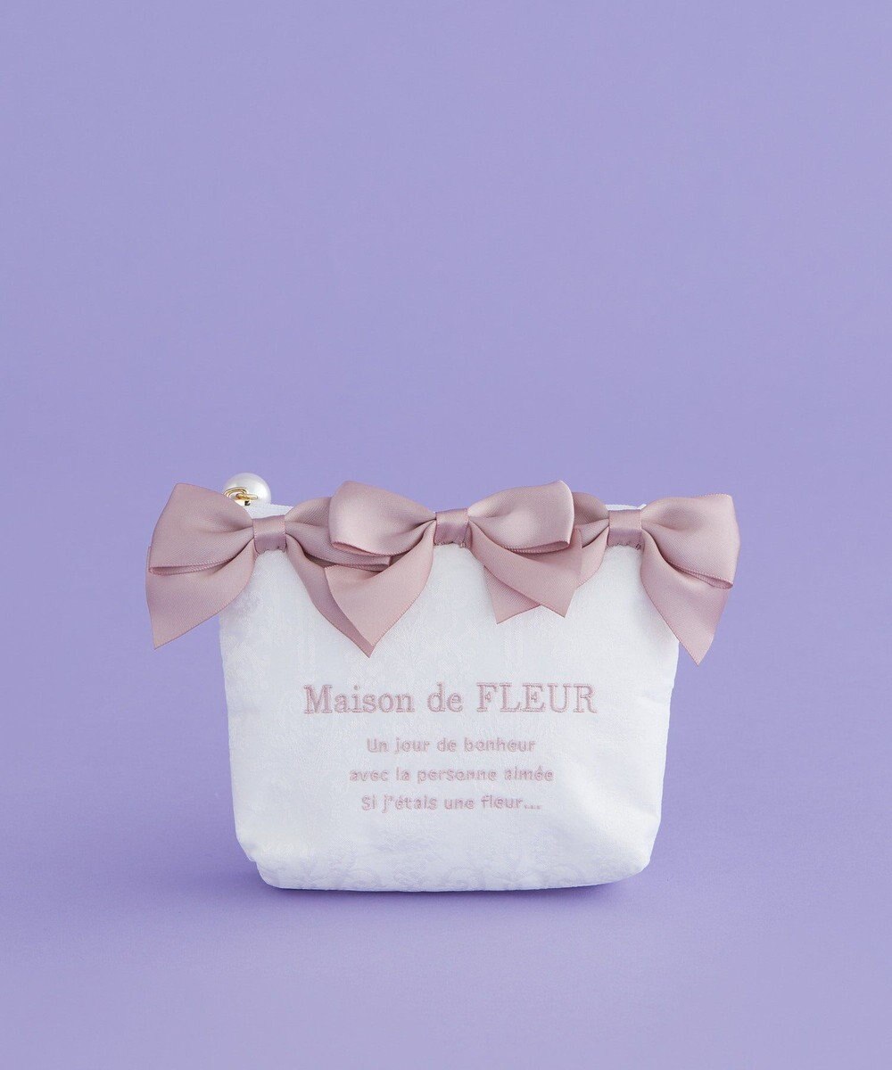 Maison de FLEUR ジャカードリボンポーチ 