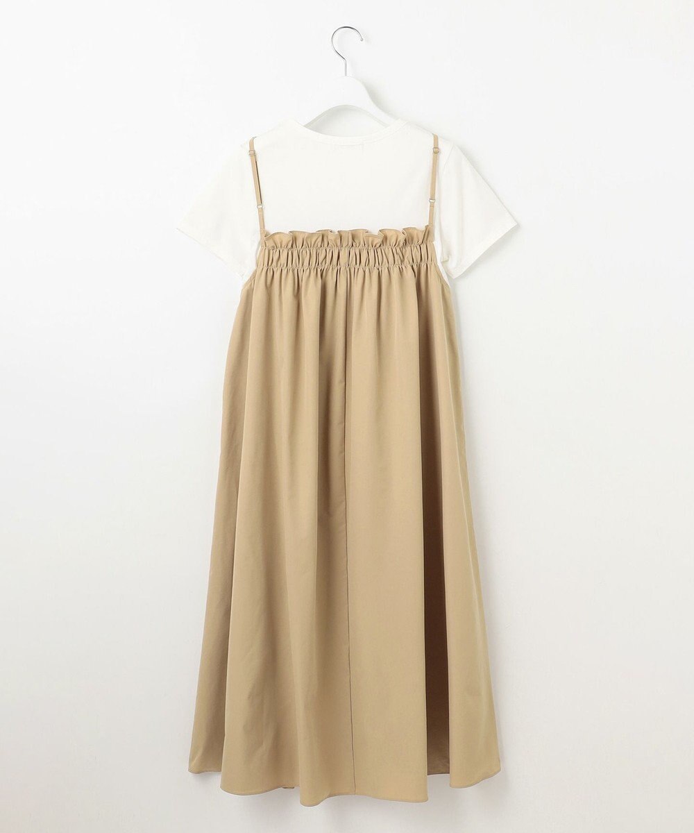 Feroux 【洗える】レイヤード風 ギャザーワンピース 