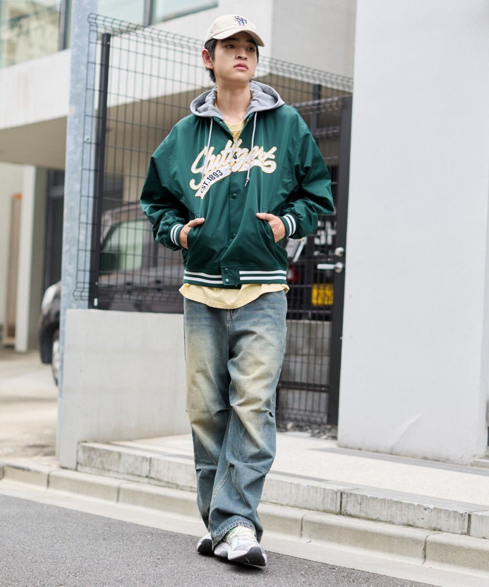 WEGO 【ユニセックス着用ITEM】2WAYフードワッペンスタジャン 