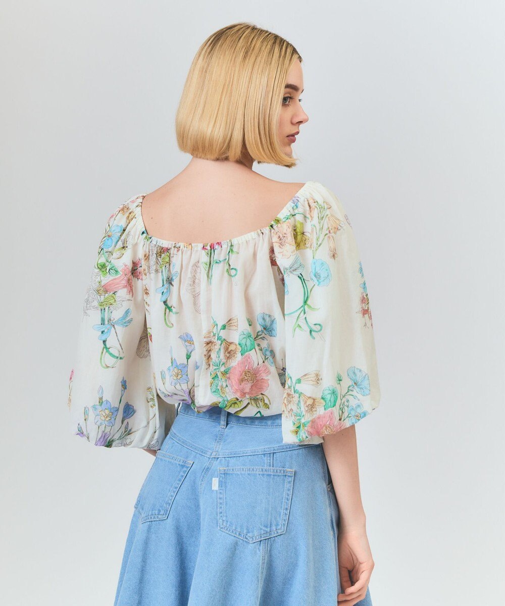 GRACE CONTINENTAL ボタニカルドレープブラウス 