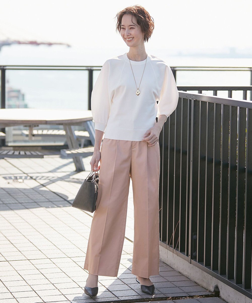 自由区 【XSサイズ~/接触冷感・吸湿・速乾】COOLMAX ワイドパンツ 