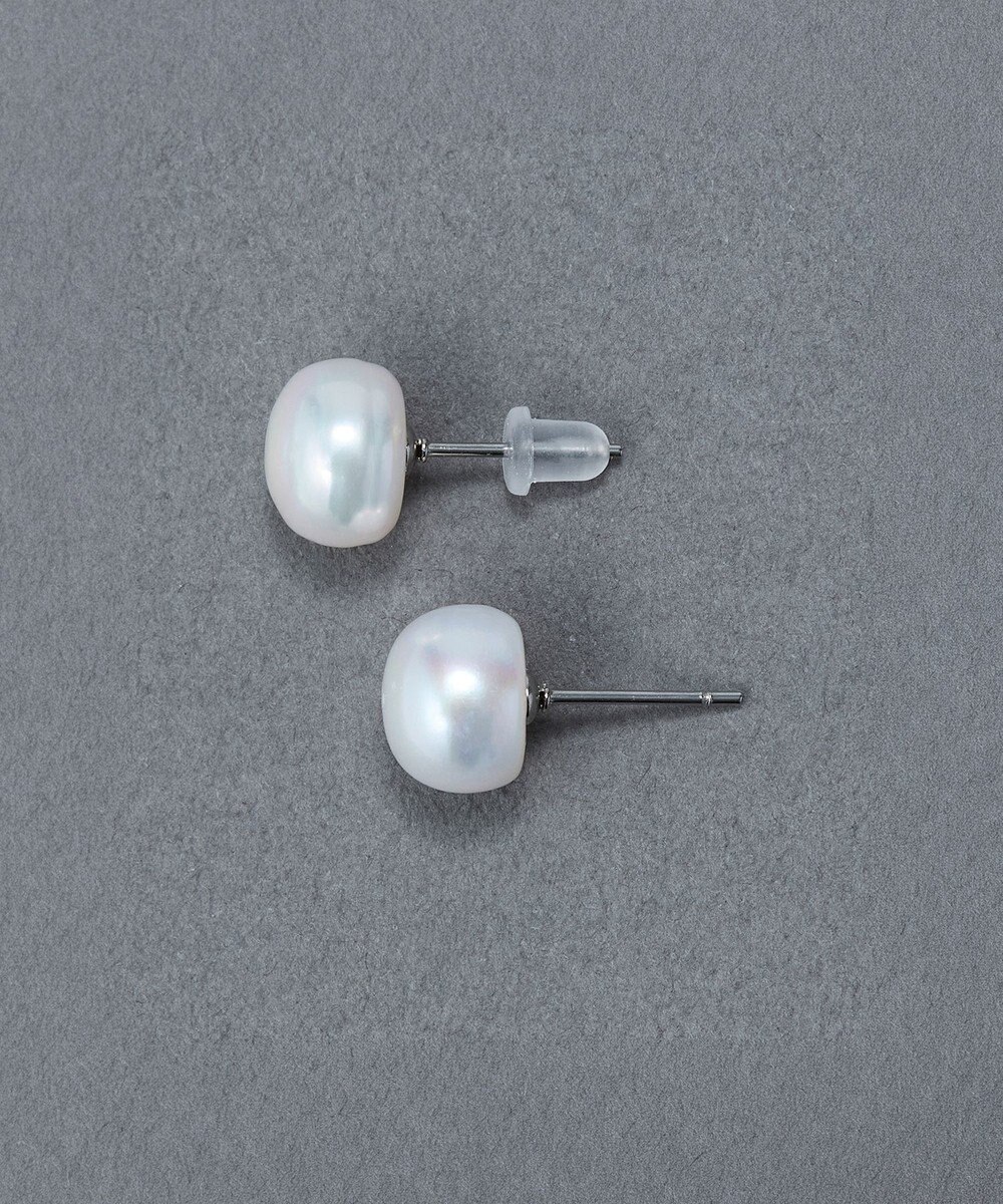 Phoebe 〈金属アレルギー対応〉シェルパール ミニマルスタッドピアス/ホワイト　1.0mmパール 