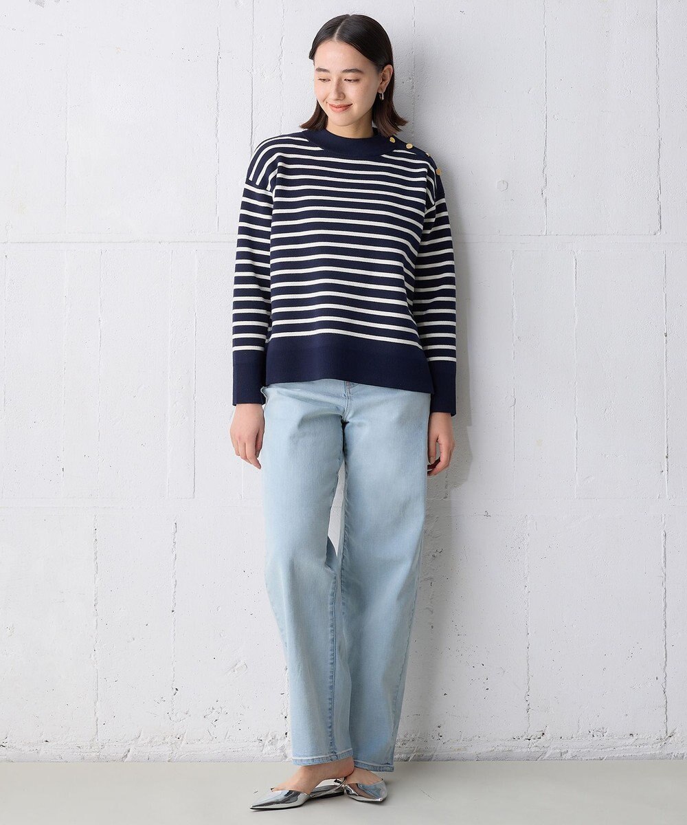 UNFILO 肩釦ハイネックニット 