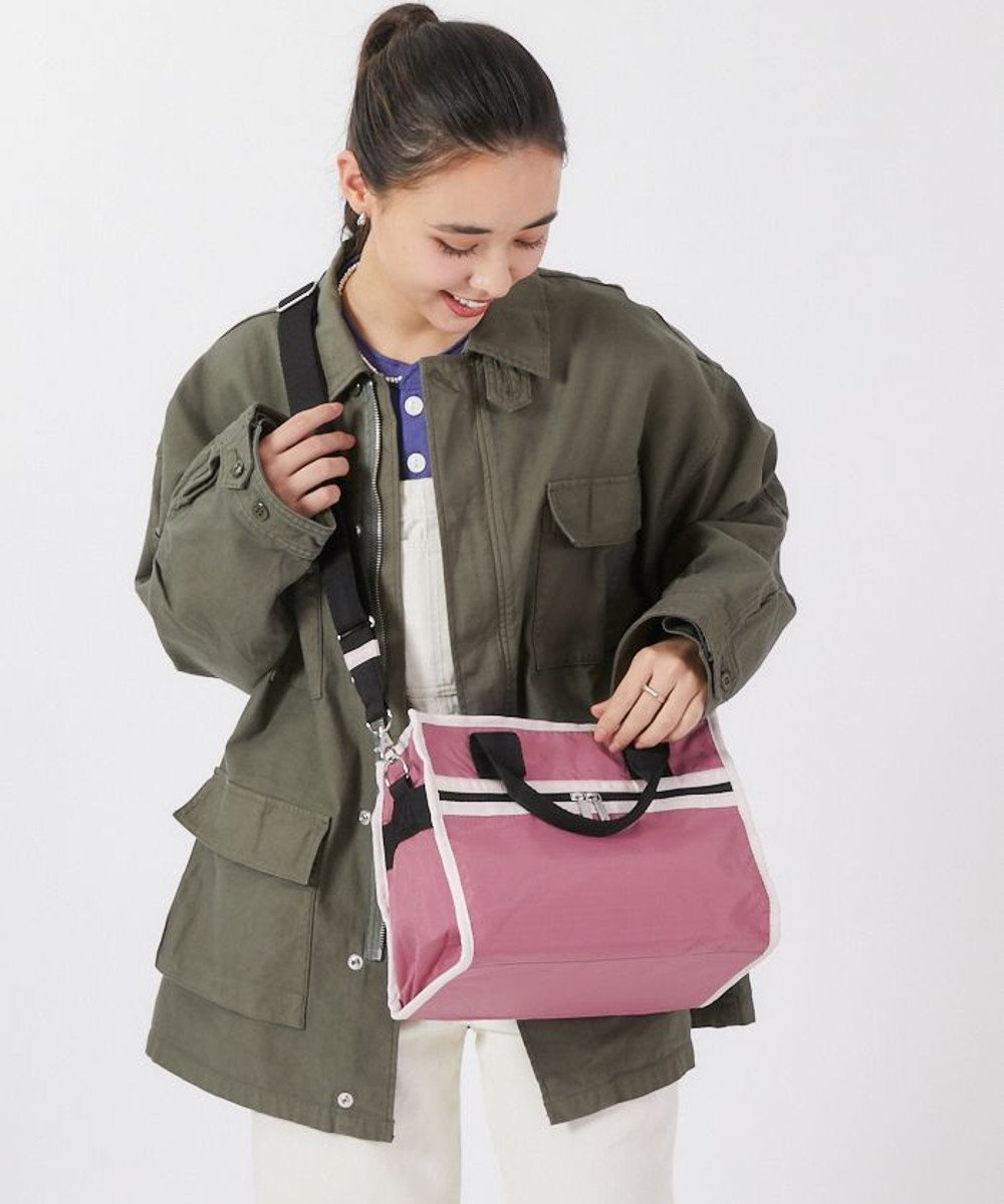 LeSportsac LARGE E/W TH TOTE/モーヴ/ピーチブラッシュ/ブラック 