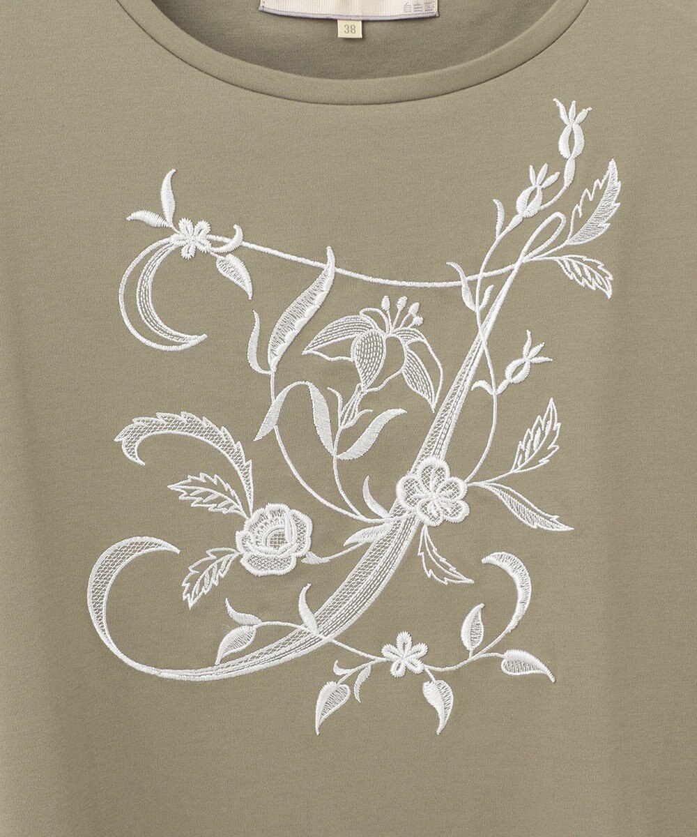 自由区 【洗える】エンブロイダリー フロントデザイン Tシャツ 