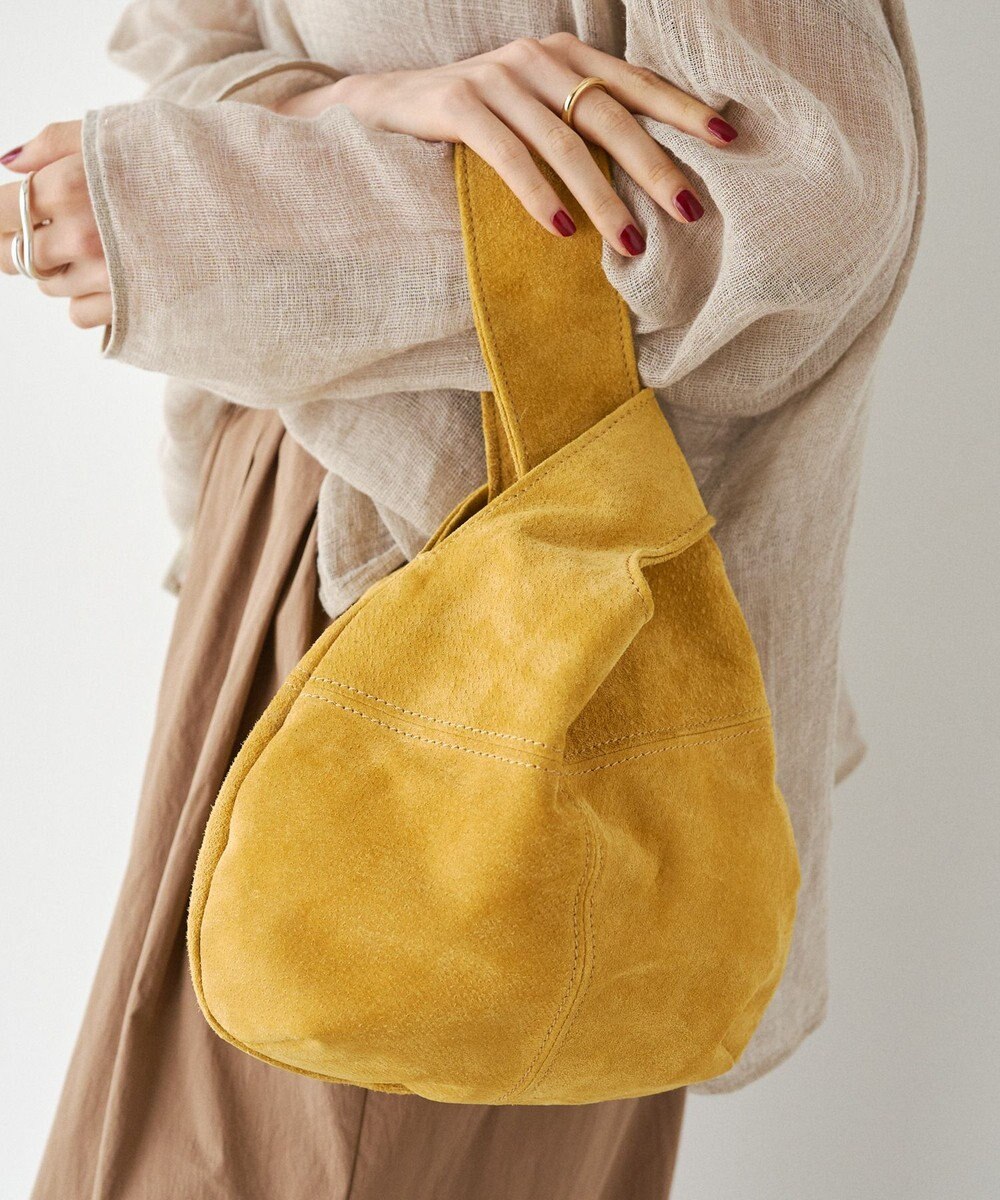 russet 【2025AW新作】本革スエード巾着ハンドバッグ(CE-1582) 